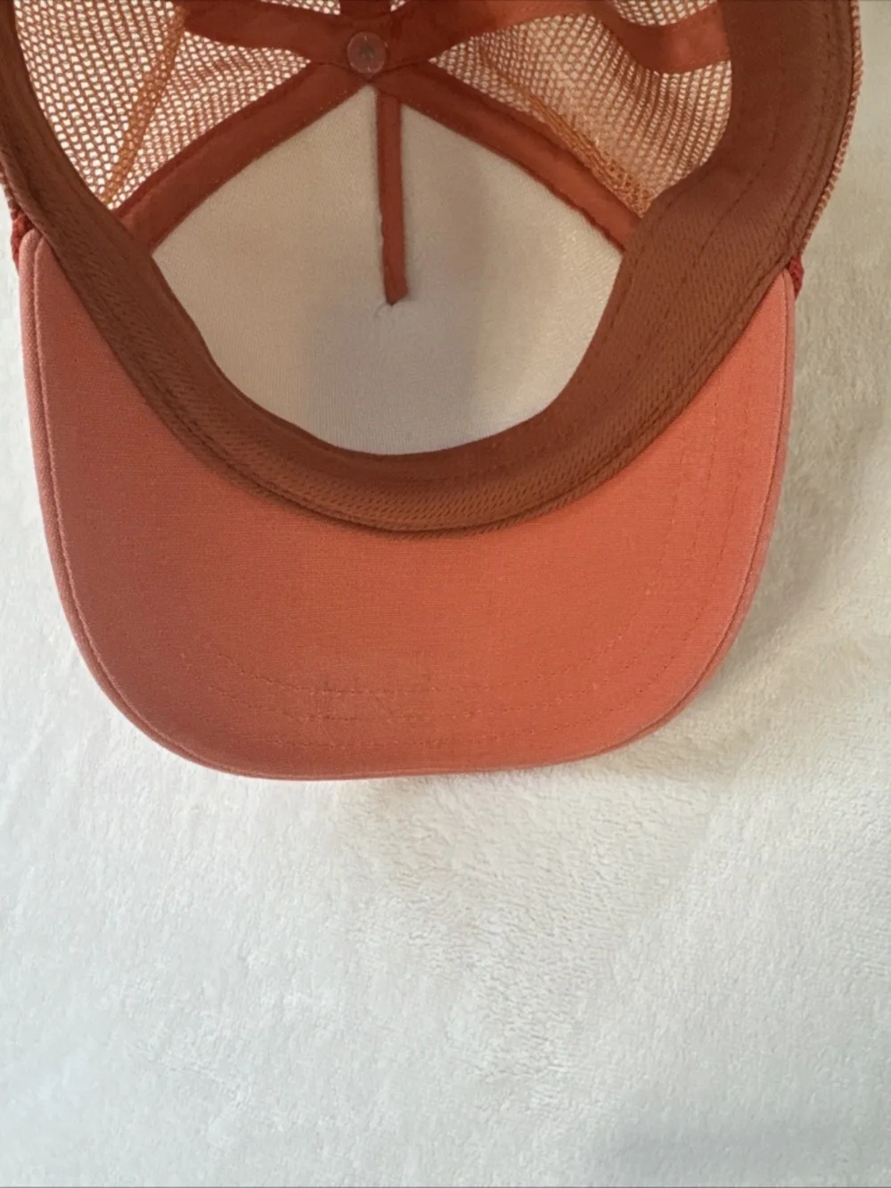 Patagonia Cosmic Peaks Trucker Hat | Orange & White Mountain | Outdoor Retro